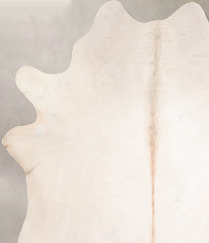 Ivory with Beige X-Large Brazilian Cowhide Rug 7'3"H x 6'8"W #A30261 by Hudson Hides