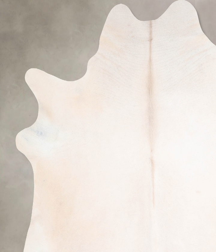 Ivory with Beige X-Large Brazilian Cowhide Rug 7'2"H x 6'10"W #A30279 by Hudson Hides