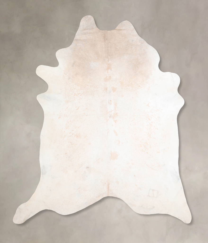 Beige and White XX-Large Brazilian Cowhide Rug 8'2"H x 7'4"W #A30286 by Hudson Hides
