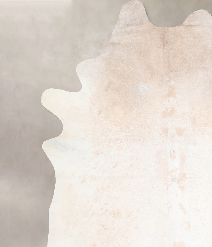 Beige and White XX-Large Brazilian Cowhide Rug 8'2"H x 7'4"W #A30286 by Hudson Hides