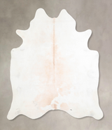 Ivory with Beige X-Large Brazilian Cowhide Rug 6'7"H x 6'4"W #A30295 by Hudson Hides