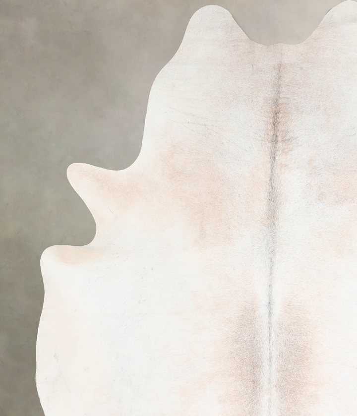 Ivory with Beige X-Large Brazilian Cowhide Rug 7'7"H x 6'2"W #A30311 by Hudson Hides