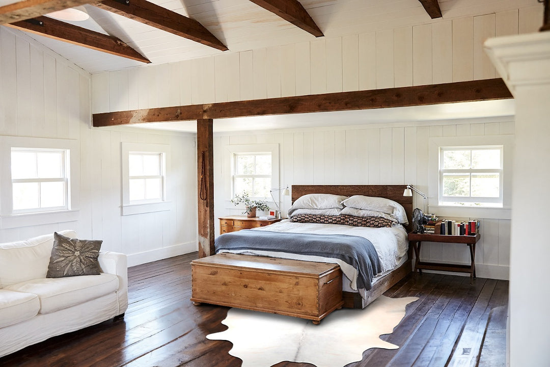 Grey with Beige XX-Large Brazilian Cowhide Rug 7'11"H x 7'11"W #A30332