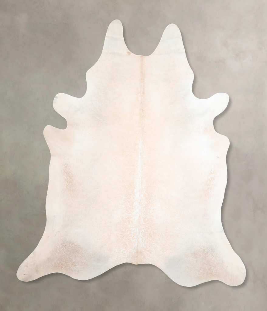 Ivory with Beige XX-Large Brazilian Cowhide Rug 7'9"H x 7'0"W #A30343 by Hudson Hides