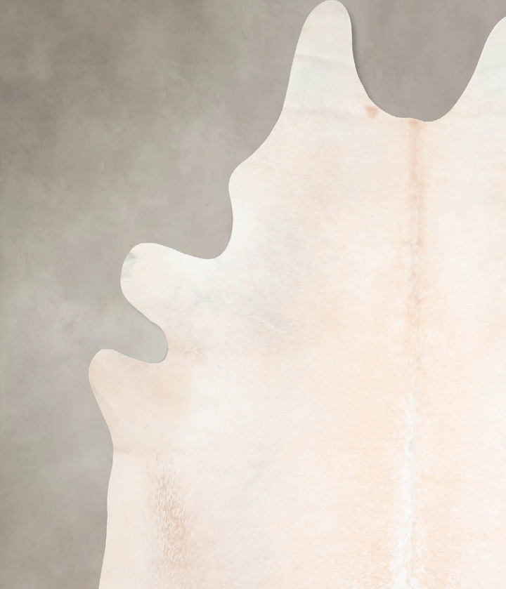 Ivory with Beige XX-Large Brazilian Cowhide Rug 7'9"H x 7'0"W #A30343 by Hudson Hides