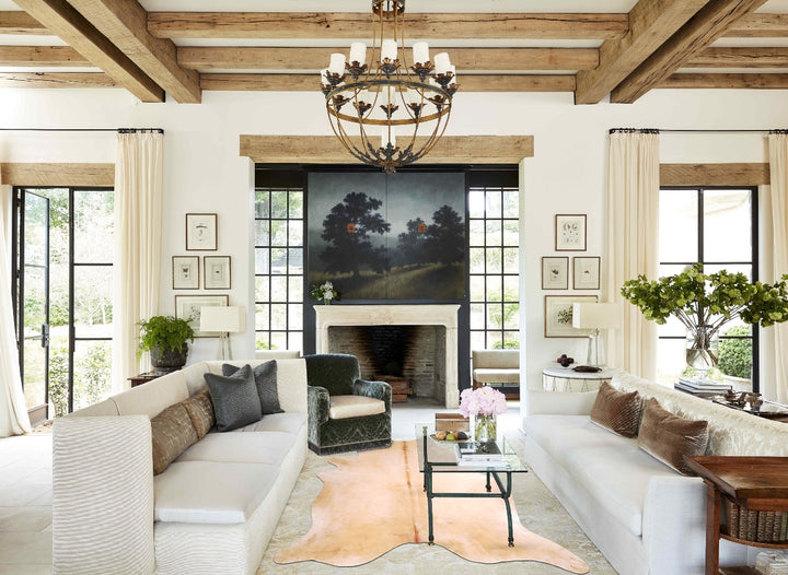 Beige XX-Large Brazilian Cowhide Rug 8'11"H x 7'3"W #A30382 by Hudson Hides