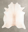 Ivory with Beige X-Large Brazilian Cowhide Rug 7'1"H x 6'7"W #A30388 by Hudson Hides