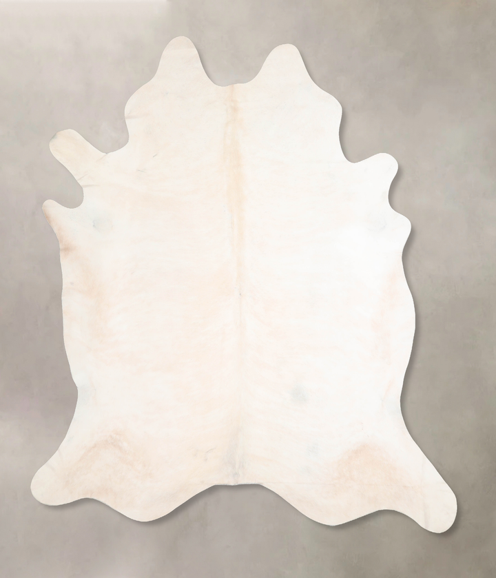 Ivory with Beige XX-Large Brazilian Cowhide Rug 7'7"H x 6'11"W #A30390 by Hudson Hides