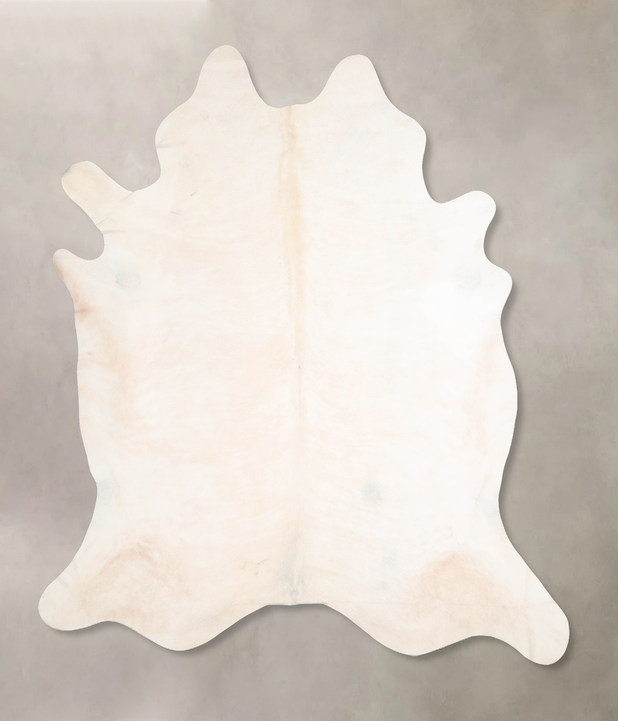 Ivory with Beige XX-Large Brazilian Cowhide Rug 7'7"H x 6'11"W #A30390 by Hudson Hides
