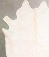 Ivory with Beige XX-Large Brazilian Cowhide Rug 7'7"H x 6'11"W #A30390 by Hudson Hides