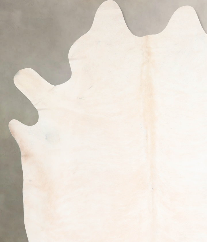 Ivory with Beige XX-Large Brazilian Cowhide Rug 7'7"H x 6'11"W #A30390 by Hudson Hides