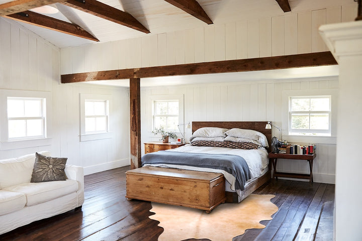 Beige XX-Large Brazilian Cowhide Rug 8'0"H x 6'6"W #A30393 by Hudson Hides