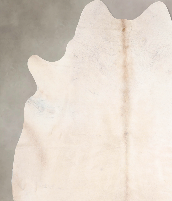 Ivory with Beige XX-Large Brazilian Cowhide Rug 8'4"H x 7'6"W #A30409 by Hudson Hides