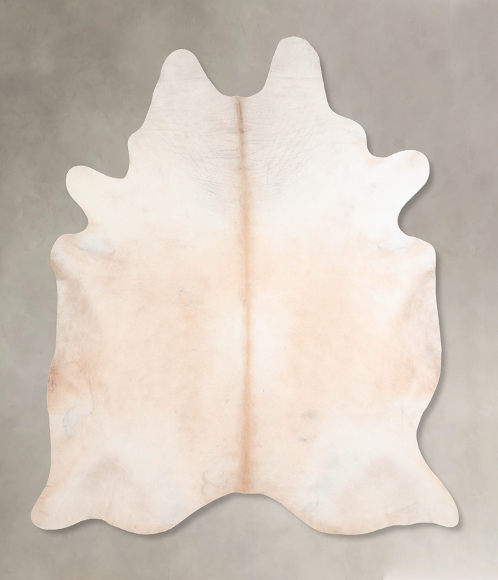 Ivory with Beige XX-Large Brazilian Cowhide Rug 7'10"H x 6'11"W #A30427 by Hudson Hides