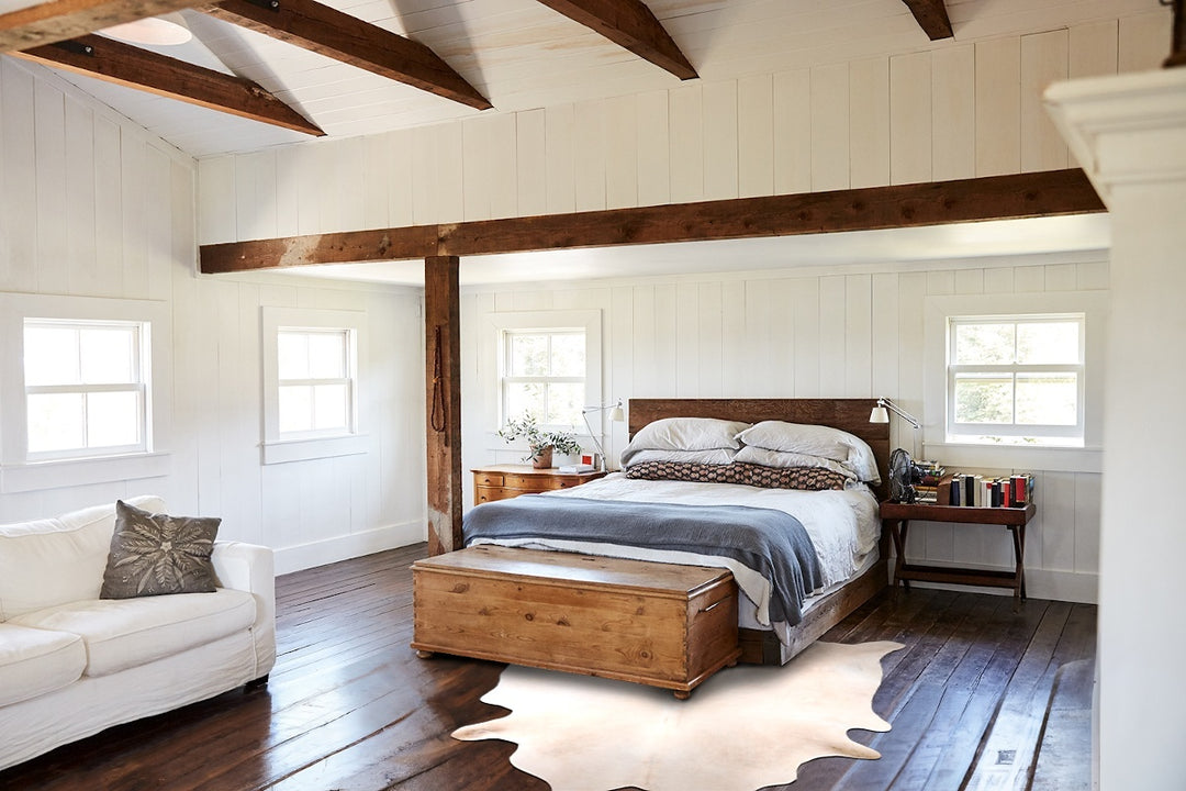 Beige XX-Large Brazilian Cowhide Rug 7'10"H x 7'3"W #A30469 by Hudson 