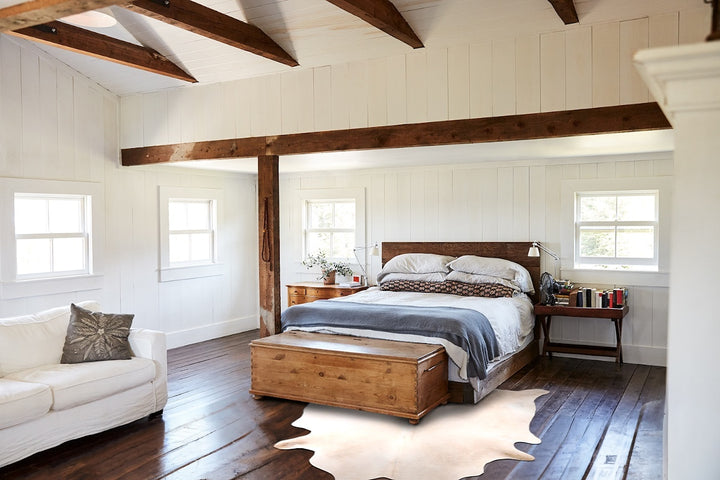 Beige XX-Large Brazilian Cowhide Rug 7'10"H x 7'3"W #A30469 by Hudson Hides