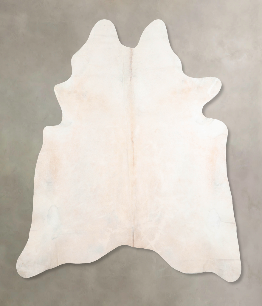 Ivory with Beige X-Large Brazilian Cowhide Rug 7'2"H x 6'10"W #A30533 by Hudson Hides