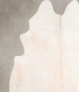 Ivory with Beige X-Large Brazilian Cowhide Rug 7'2"H x 6'10"W #A30533 by Hudson Hides