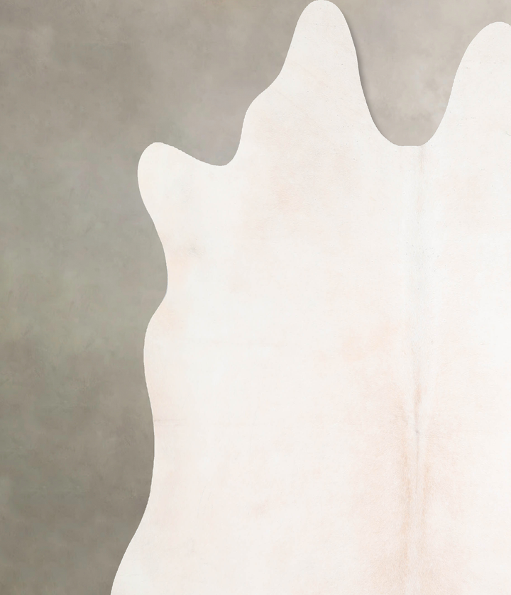 Ivory with Beige X-Large Brazilian Cowhide Rug 6'4"H x 7'0"W #A30544 by Hudson Hides