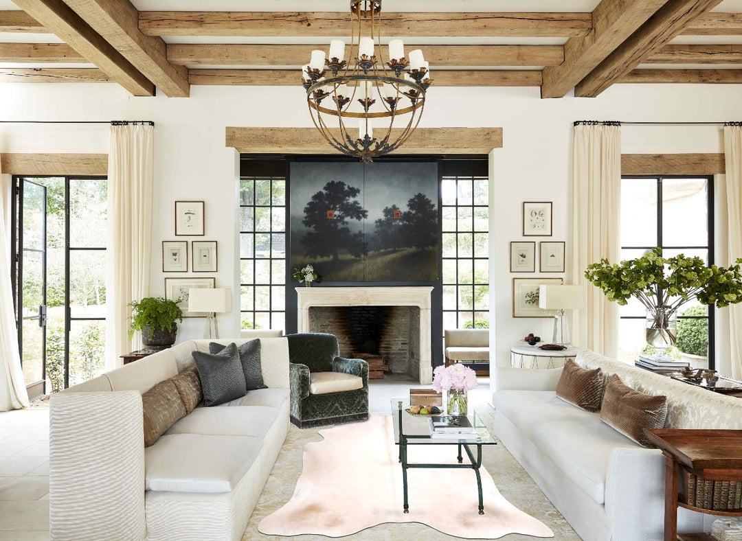 Champagne X-Large Brazilian Cowhide Rug 6'10"H x 6'4"W #A30565 by Huds