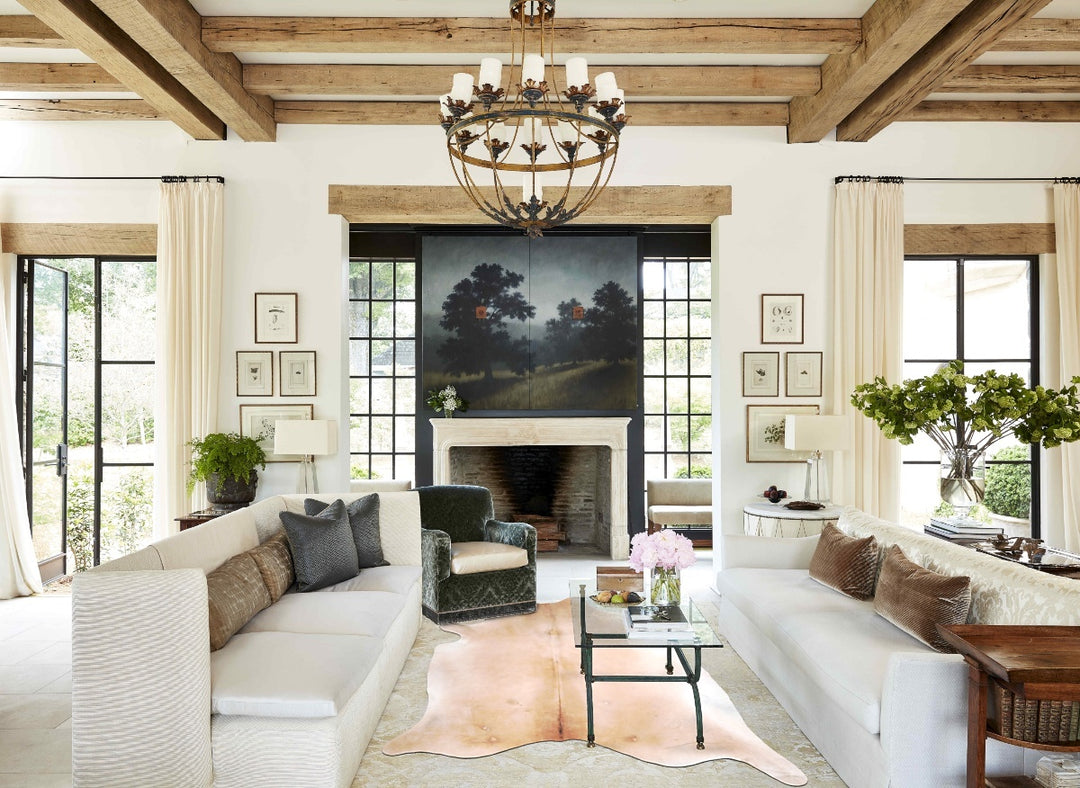 Beige XX-Large Brazilian Cowhide Rug 8'1"H x 6'8"W #A30591 by Hudson H