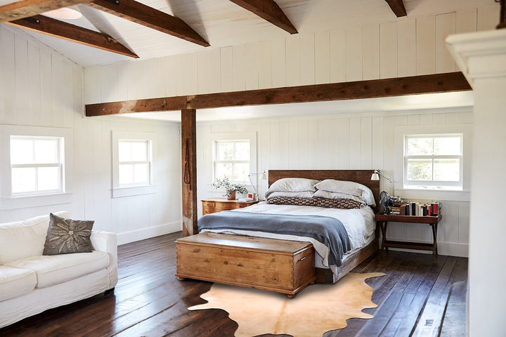 Beige XX-Large Brazilian Cowhide Rug 8'8"H x 7'6"W #A30593 by Hudson Hides