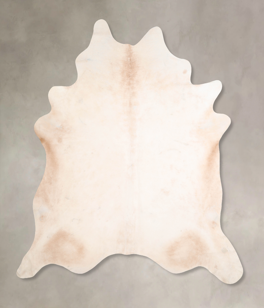 Ivory with Beige XX-Large Brazilian Cowhide Rug 8'3"H x 7'4"W #A30606 by Hudson Hides