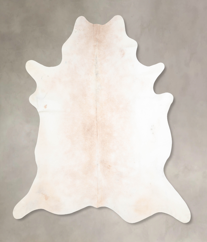 Ivory with Beige X-Large Brazilian Cowhide Rug 7'1"H x 6'8"W #A30611 by Hudson Hides