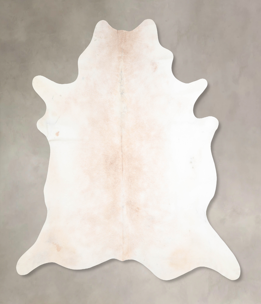 Ivory with Beige X-Large Brazilian Cowhide Rug 7'1"H x 6'8"W #A30611 by Hudson Hides