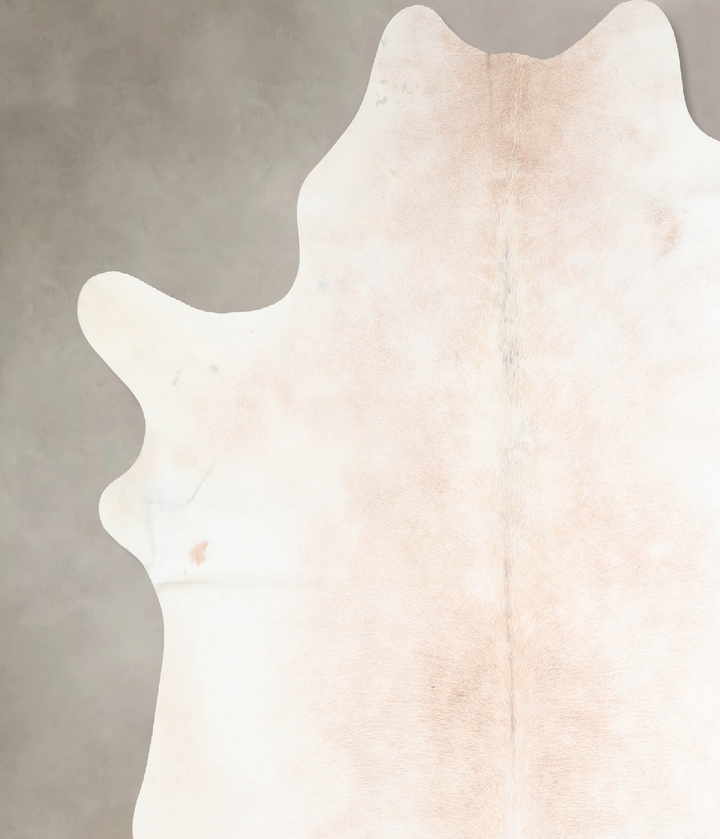 Ivory with Beige X-Large Brazilian Cowhide Rug 7'1"H x 6'8"W #A30611 by Hudson Hides