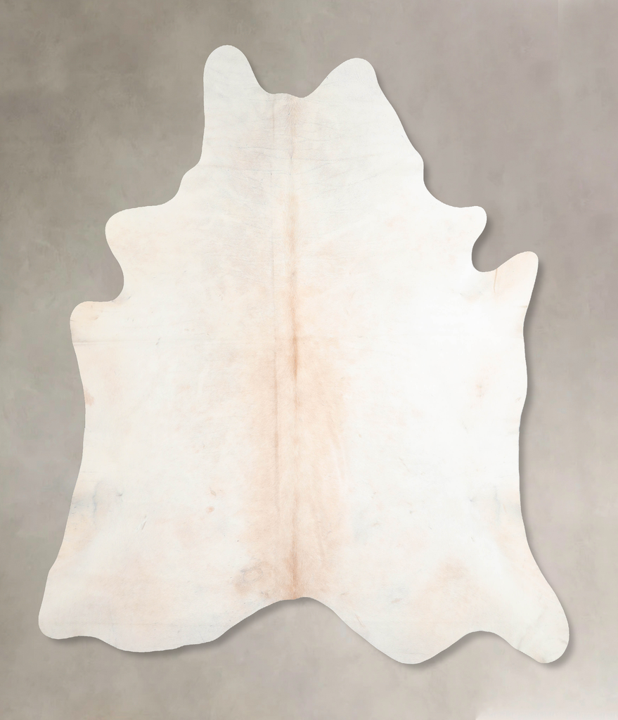 Ivory with Beige XX-Large Brazilian Cowhide Rug 7'6"H x 6'8"W #A30626 by Hudson Hides