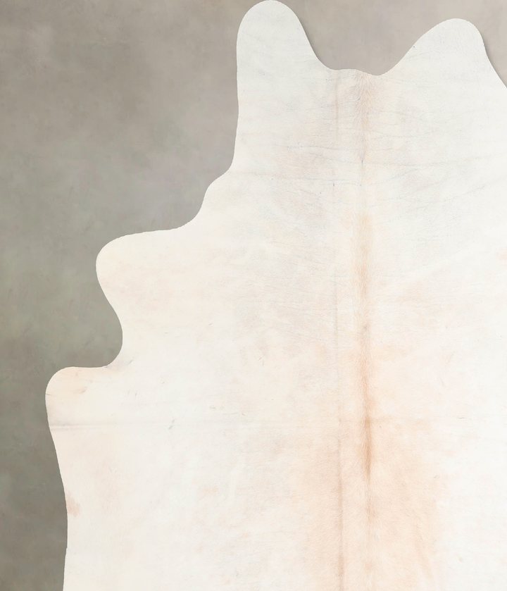 Ivory with Beige XX-Large Brazilian Cowhide Rug 7'6"H x 6'8"W #A30626 by Hudson Hides