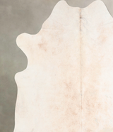 Ivory with Beige X-Large Brazilian Cowhide Rug 7'1"H x 6'10"W #A30664 by Hudson Hides