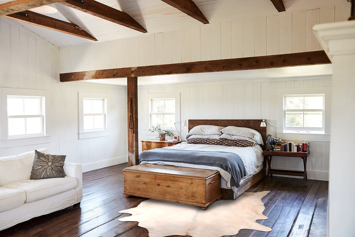 Beige XX-Large Brazilian Cowhide Rug 7'6"H x 6'10"W #A30675 by Hudson Hides