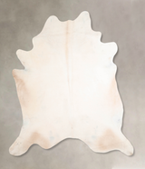 Ivory with Beige XX-Large Brazilian Cowhide Rug 8'0"H x 7'3"W #A30715 by Hudson Hides