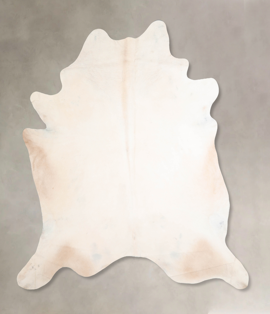 Ivory with Beige XX-Large Brazilian Cowhide Rug 8'0"H x 7'3"W #A30715 by Hudson Hides