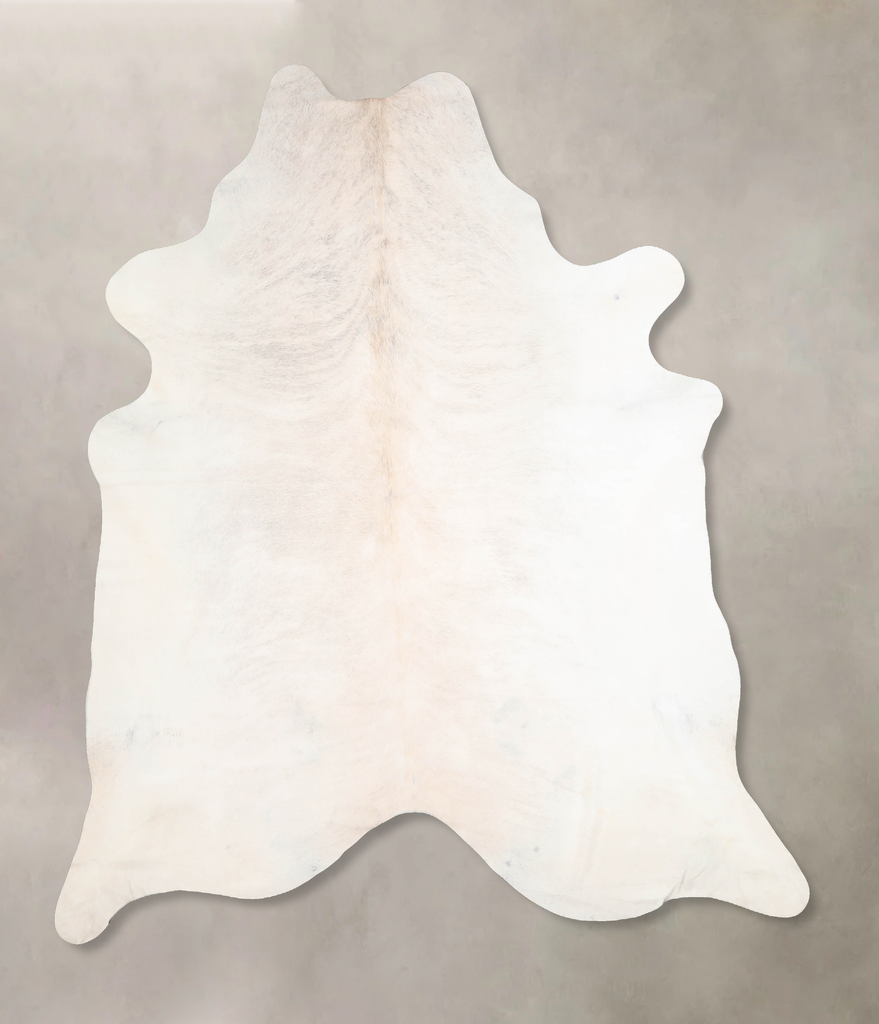 Ivory with Beige XX-Large Brazilian Cowhide Rug 8'2"H x 6'11"W #A30743 by Hudson Hides