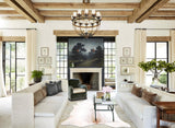 Grey with Beige XX-Large Brazilian Cowhide Rug 7'7"H x 6'9"W #A30768 by Hudson Hides