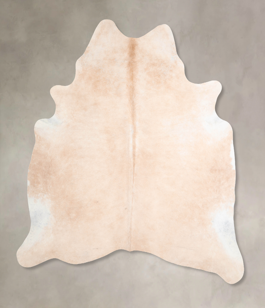 Beige X-Large Brazilian Cowhide Rug 7'1"H x 6'4"W #A30791 by Hudson Hides