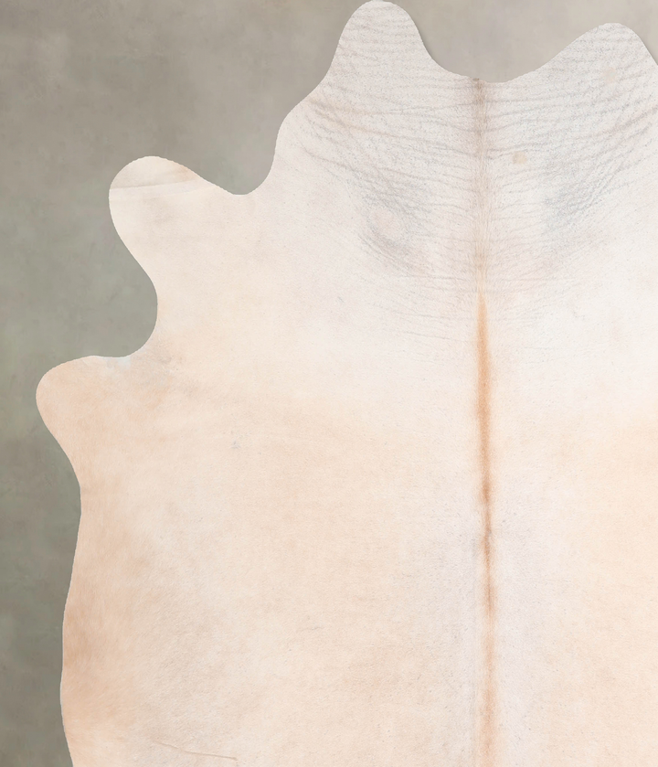 Ivory with Beige XX-Large Brazilian Cowhide Rug 7'4"H x 7'1"W #A30798 by Hudson Hides