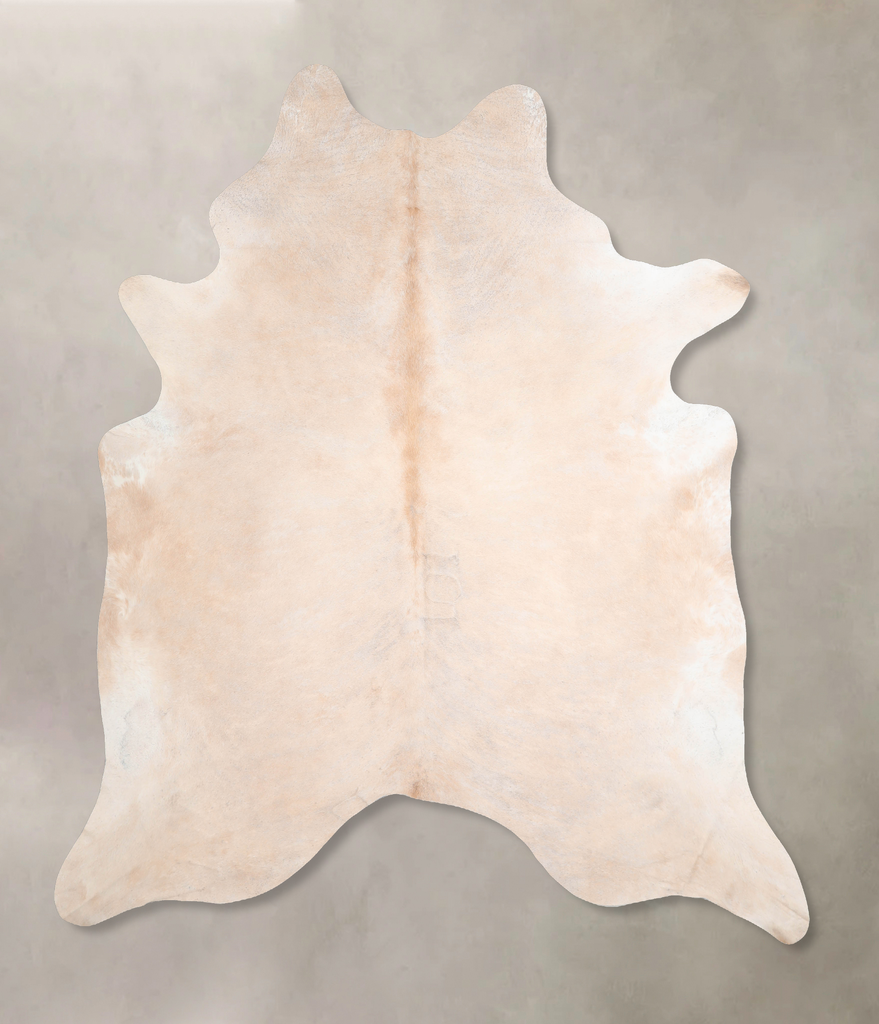 Beige XX-Large Brazilian Cowhide Rug 8'1"H x 7'4"W #A30805 by Hudson Hides