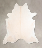 Ivory with Beige XX-Large Brazilian Cowhide Rug 8'2"H x 7'6"W #A30812 by Hudson Hides