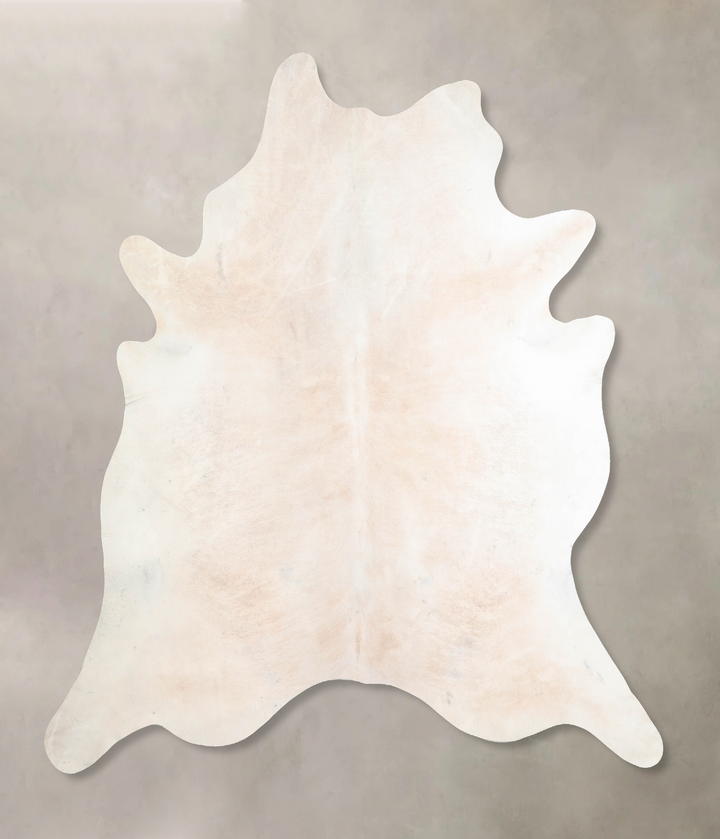 Ivory with Beige XX-Large Brazilian Cowhide Rug 7'10"H x 7'3"W #A30844 by Hudson Hides