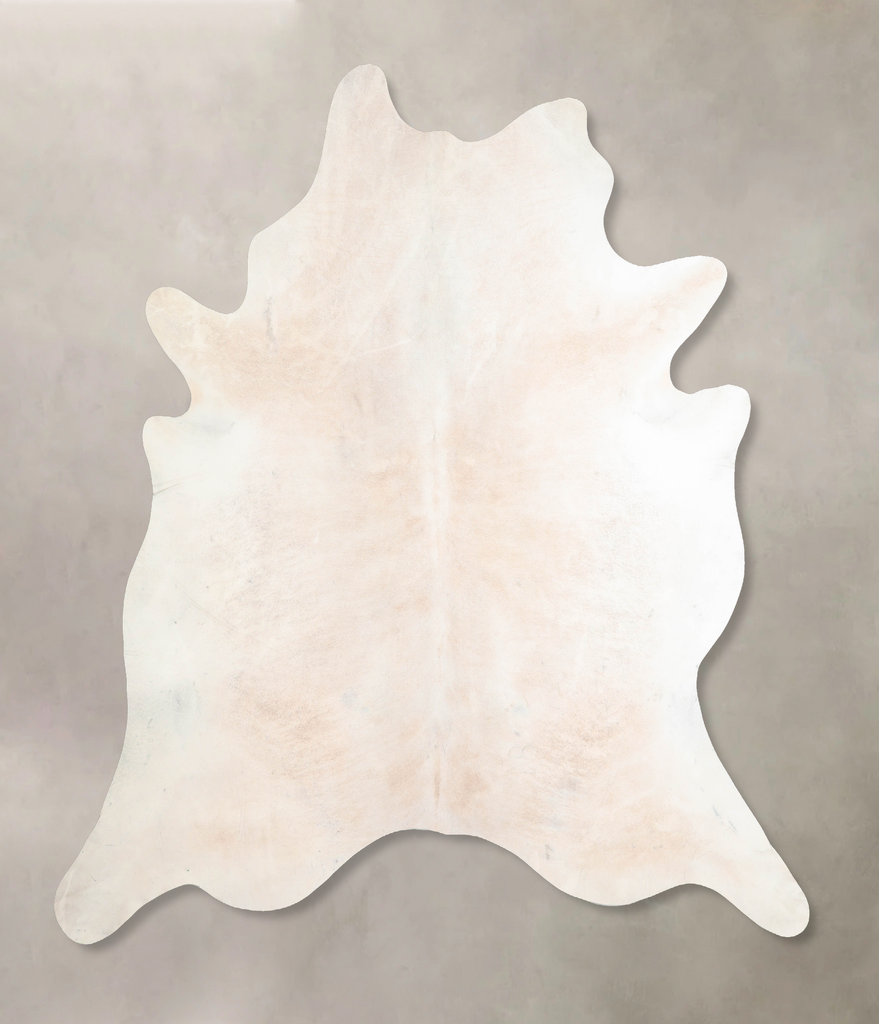 Ivory with Beige XX-Large Brazilian Cowhide Rug 7'10"H x 7'3"W #A30844 by Hudson Hides