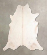 Ivory with Beige XX-Large Brazilian Cowhide Rug 7'8"H x 7'5"W #A30861 by Hudson Hides
