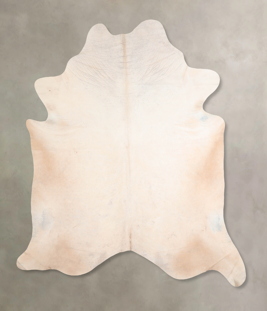 Ivory with Beige XX-Large Brazilian Cowhide Rug 8'1"H x 7'3"W #A30912 by Hudson Hides