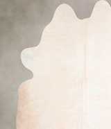 Ivory with Beige X-Large Brazilian Cowhide Rug 6'8"H x 6'10"W #A30944 by Hudson Hides
