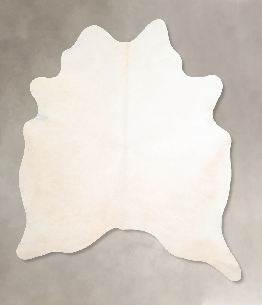 Ivory with Beige XX-Large Brazilian Cowhide Rug 7'7"H x 6'9"W #A30965 by Hudson Hides
