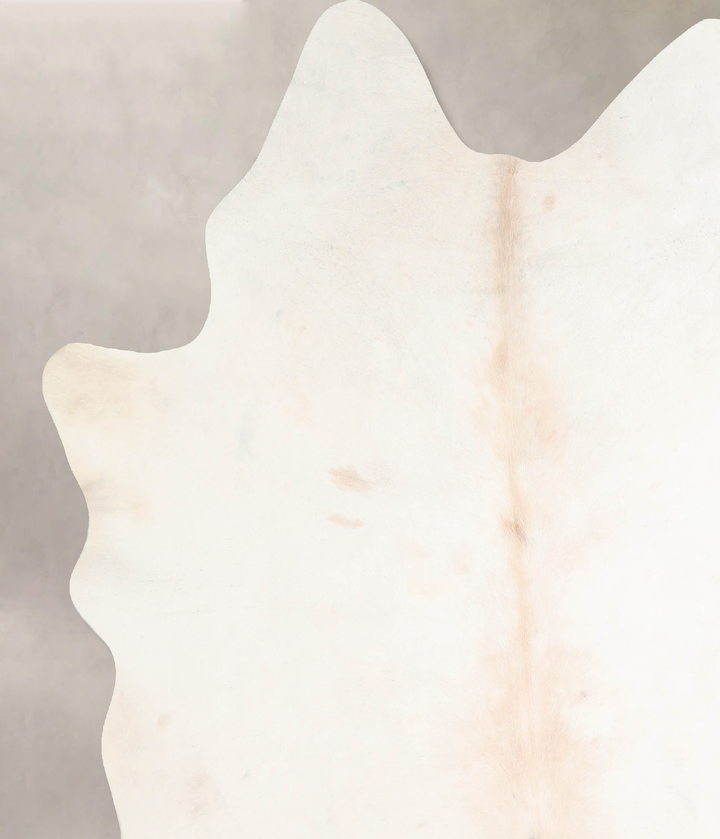 Ivory with Beige X-Large Brazilian Cowhide Rug 7'2"H x 6'8"W #A30968 by Hudson Hides