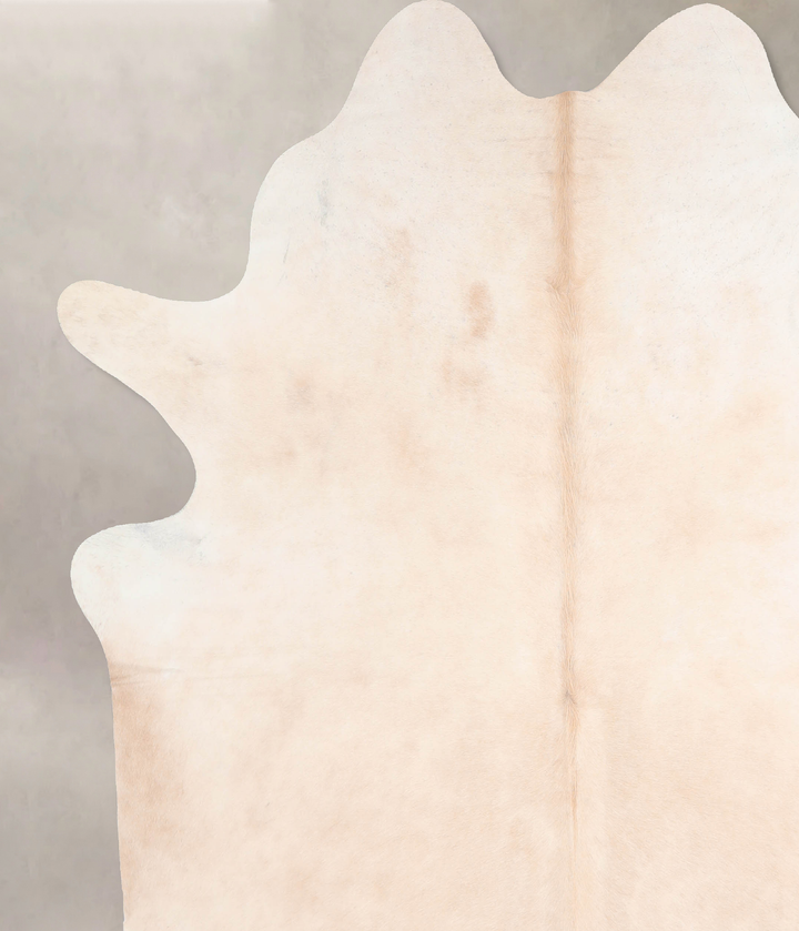 Ivory with Beige XX-Large Brazilian Cowhide Rug 7'8"H x 6'8"W #A30985 by Hudson Hides